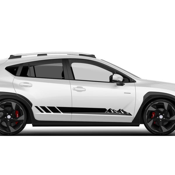 Door Mountain Stripe Graphics Decals Stickers Vinyl compatible with Subaru Crosstrek 2018 - Present