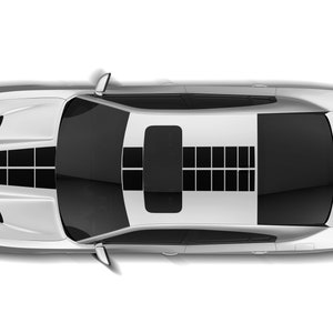 Twin Ganzkörper Sport Stripes Aufkleber Grafikdesigns kompatibel mit Dodge Charge 2019 Hood Dachstamm