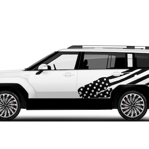 US flag decals stickers vinyl graphic design compatible with Hyundai Santa Fe 2019 - Present