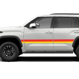 Retro Side Stripes Design Aufkleber Aufkleber Kompatibel mit Toyota Sequoia 2008 - 2023