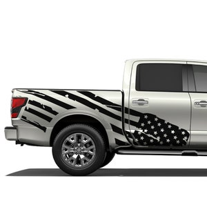 Door Big US Flag Graphics Stripe Decals Stickers Vinyl compatible with Nissan Titan