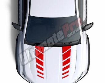 Calcomanía frontal con rayas para capó compatible con Ford Ranger Crew Cap 2019-2023. Calcomanía para guardabarros con rayas 4x4.
