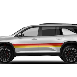 Retro Sport Stripe Decal Sticker Graphic Design Compatible with Chevrolet Traverse 2018 - 2023, 2024 - Present