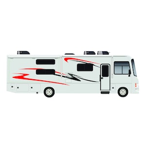 Class A MotorHome Decals rv Sport Graphics Vinyl Kits Red-Black Replacement decal