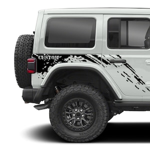 Custom Text Sticker Decal Compatible with Jeep wrangler JL 2018 - Present Rubicon personalized name Splash sticker Decal