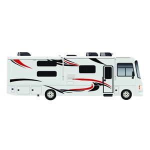 Class A Motor Home Decals RV sport Graphics Vinyl Kits Red-Black