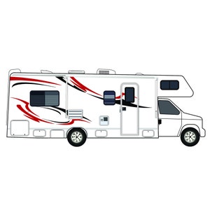 Motorhome RV Decals Vinyl Kits Red-Black Spears Sport Graphics