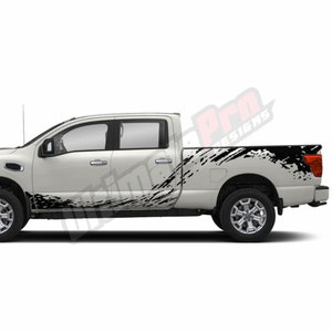 Set Splash Vinyl Sticker Kompatibel mit Nissan Titan 2018 2019 2020 2021 2021 2022 2023 Crew Cab Side Bed - Türen Schlamm Splash