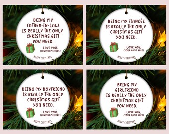 Funny Father-in-law Christmas Ornament: Personalized Gag Gift