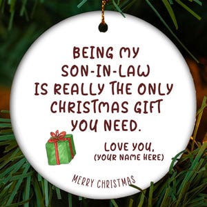 Funny Son In Law Christmas Ornament: Sarcastic Gag Gift