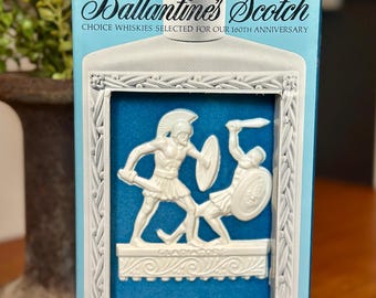 1969 Ballantine's Scotch 160th Anniversary Epic Series Gladiators Box and Bottle Set