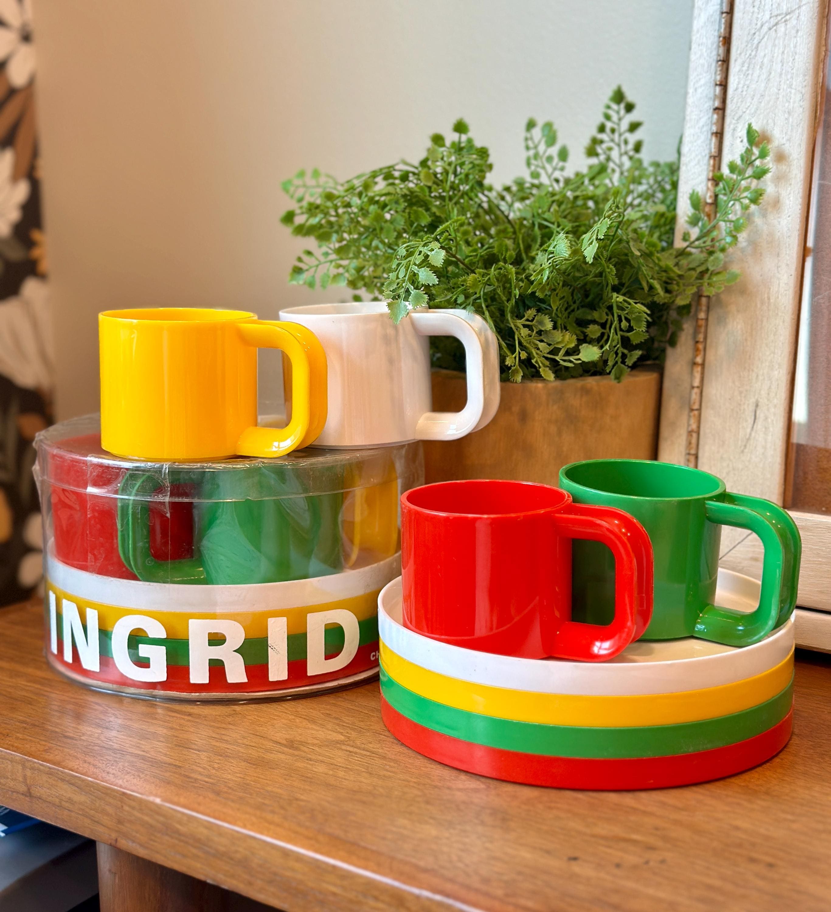INGRID イングリッド社 スナックセット 新品 トレイ&マグ ヴィンテージ INGRID