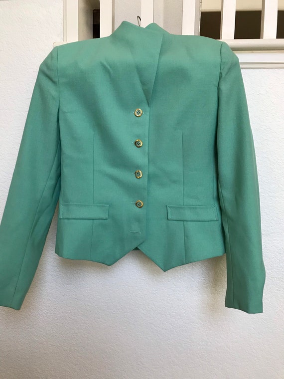 1950s Vintage Lilli Ann Turquoise Blue Blazer Size Sm… - Gem