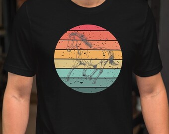 Retro Horse T-Shirt, Vintage Sunset Graphic Tee, Equestrian Prosperity Shirt