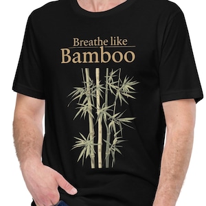 Camiseta retro de bambú: Respira como el bambú - Camiseta de naturaleza zen y mindfulness