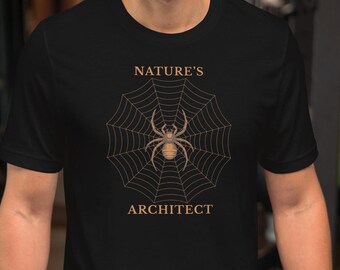 Spider Web Architect Graphic Tee, Vintage Nature Lover Shirt