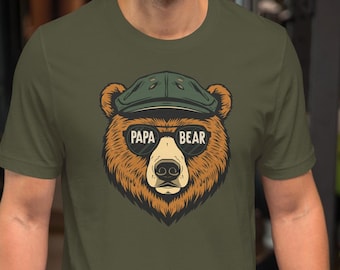 Papa Bear Shirt, Vintage Bear Artwork, Father's Day Gift, Unisex Fit Tee