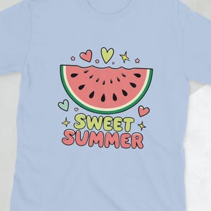 Cute Watermelon Sweet Summer T-Shirt, Pastel Fruit T-Shirt for Summer Vibes, Kawaii Style Tee, Fruit Lover tee, Gift for him her,