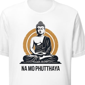 Buddha T-Shirt: Na Mo Phutthaya Minimalist Meditation Graphic Tee