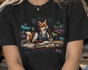 Theoretical Fox T-Shirt, Dark Academia Science Tee (Comfort Colors 1717)