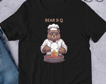 Bear Chef BBQ Shirt, Funny Grill Master T-Shirt, Grilling Animal Lover Gift