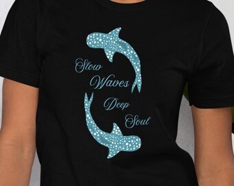 Whale Shark Shirt, Ocean Lover Tee, Minimalist Marine Artwork, Slow Living Soul