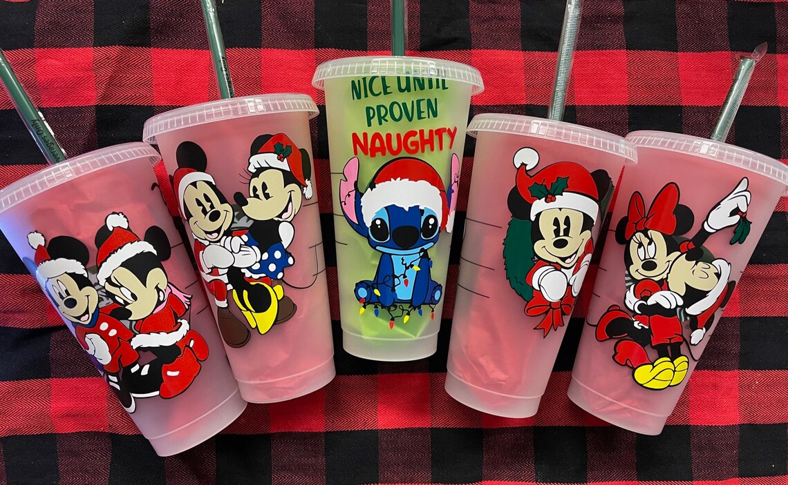 Christmas Tumblers with a dose of Disney Magic Etsy