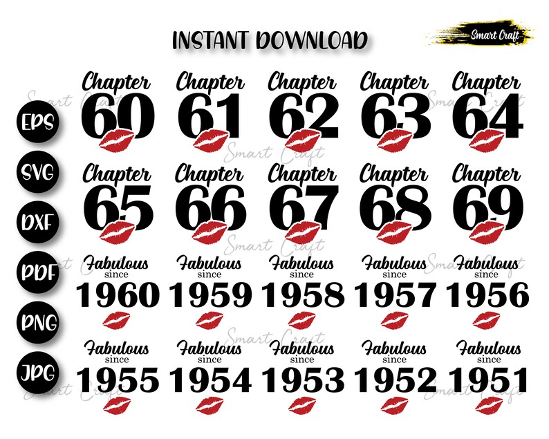 Download MEGA BUNDLE Chapter 20-79 birthday Fabulous Since1941 | Etsy