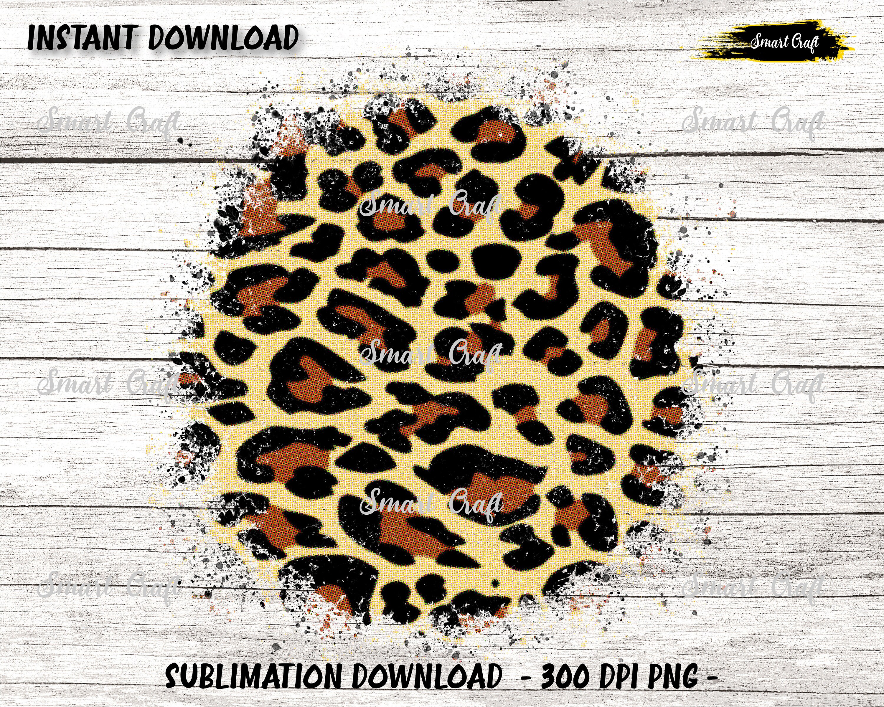 Download Leopard Paint Splatter Background Hand Drawn Digital Etsy