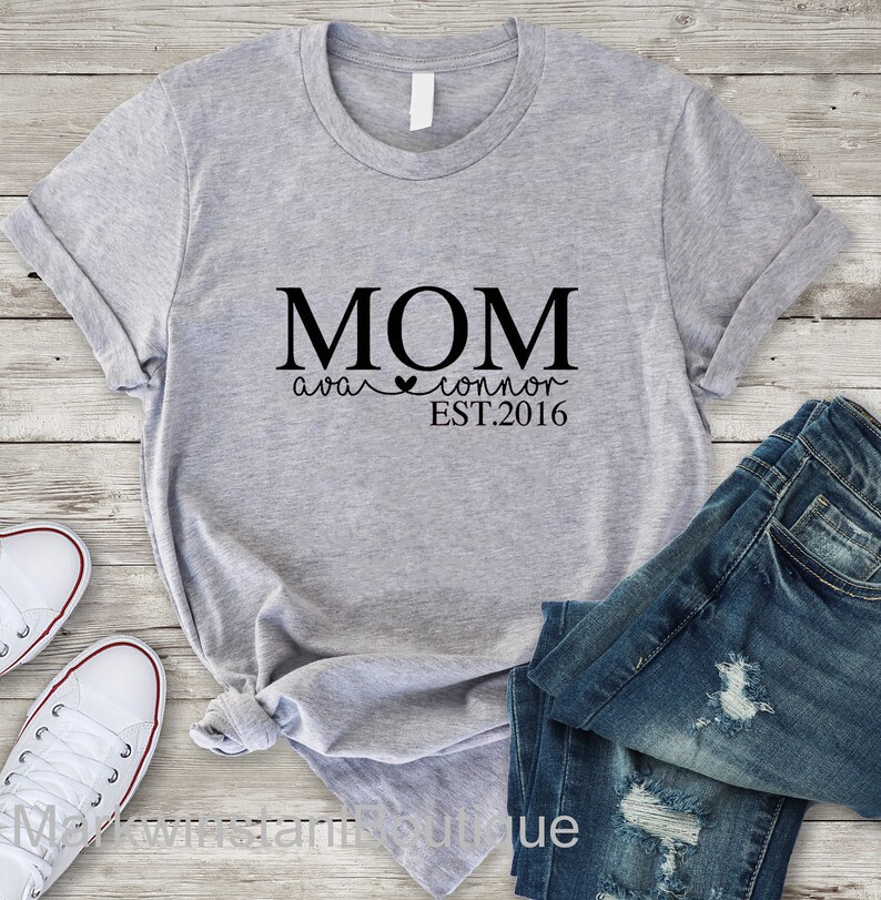 Mom shirt Mama Shirt Personalized Mom shirt Kid Names Shirt Mom Gift Customized Mom Shirt Mother/'s day gift Custom children/'s Name
