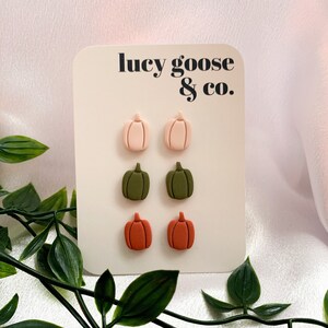 My Pumpkin | Pumpkin Stud Set Polymer Clay Earrings | Cottagecore | fall earrings | pretty pumpkin earrings studs | Halloween fall fashion