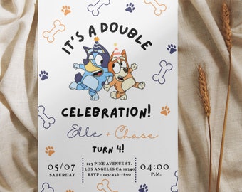 Célébration d'un double anniversaire | anniversaire d'un frère ou d'une soeur | Bluey et bingo | anniversaire de chien