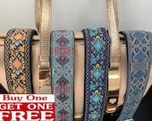 Woven Vintage Guitar Style Crossbody Purse Strap. Adjustable bag strap replacement.
