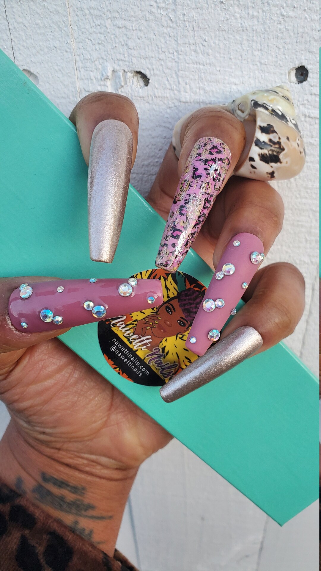 Pinky and the Stone Nails Xxlong Now Offered Press on Etsy
