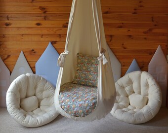 Handmade Cotton Cocoon Swing, Toddler Indoor Hammock Chair