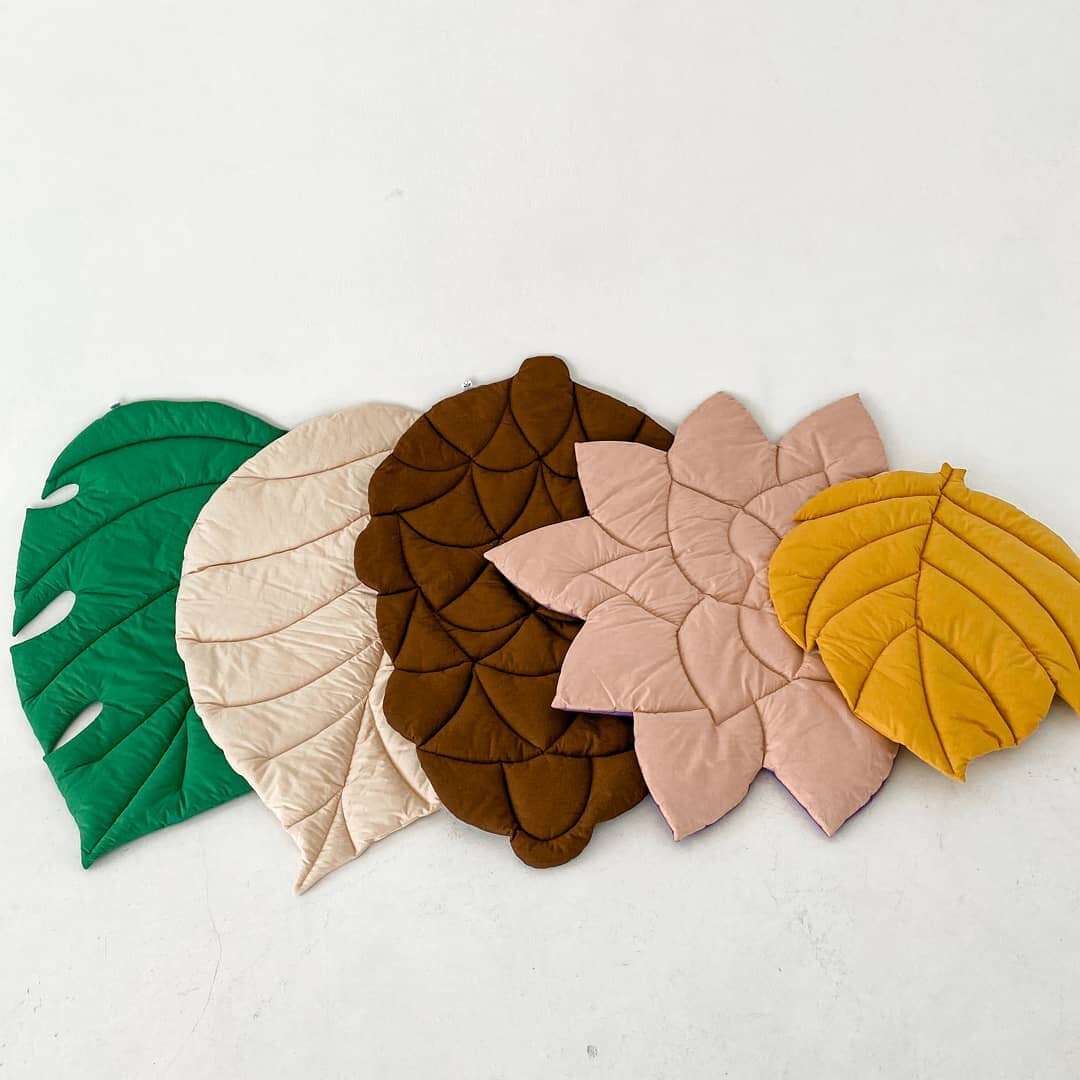 Kids rug leaf play mat Green palm leaf carpet Botanical Etsy