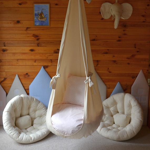 Handmade Eco-Friendly Hammock Chair for Kids, Natural Materials