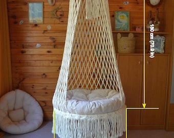 Hammock Chair - Natural Cotton Rope Hammock Seat for Indoor or Outdoor Relaxation