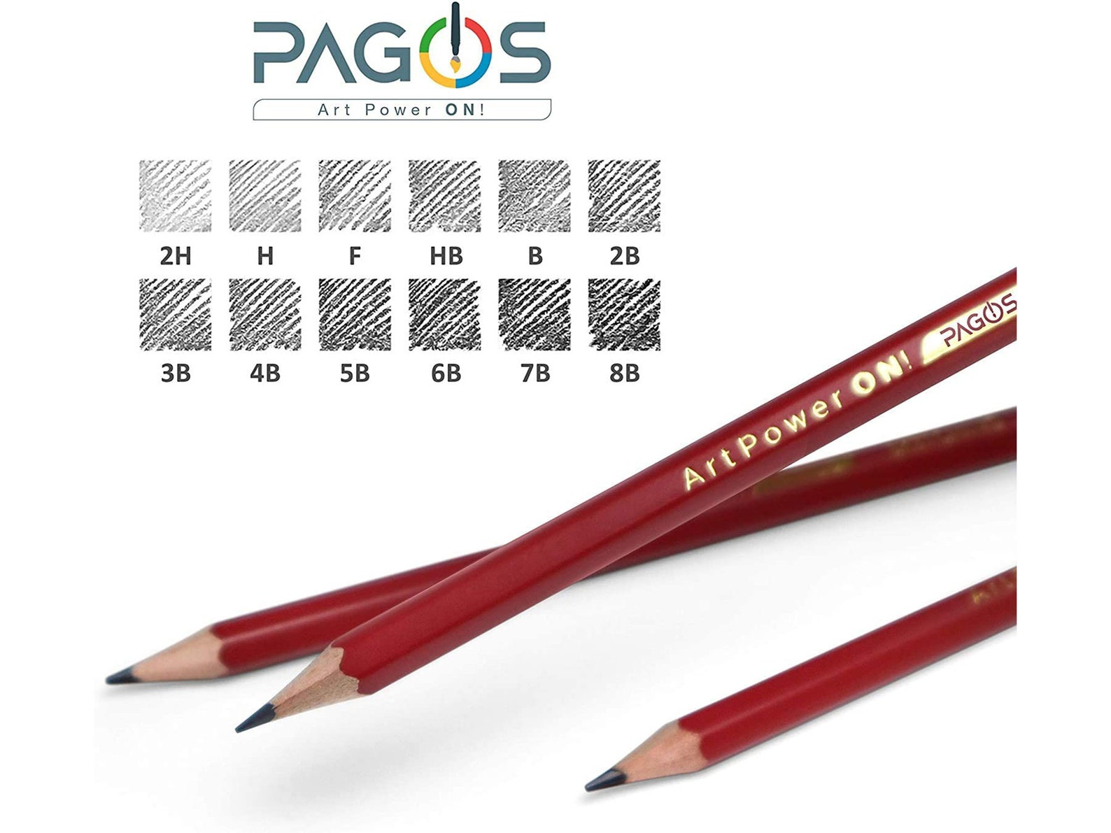 Pagos Sketching Pencils 12 Piezas Juego de Lápices de Grafito
