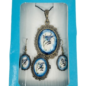 Turkish Ceramic Handmade Ring Necklace Earring Jewelry Set Gift for Her