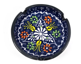 4&quot; ASHTRAY Ceramic Turkish Anatolian Handmade & Hand Painted Decorative Ashtray