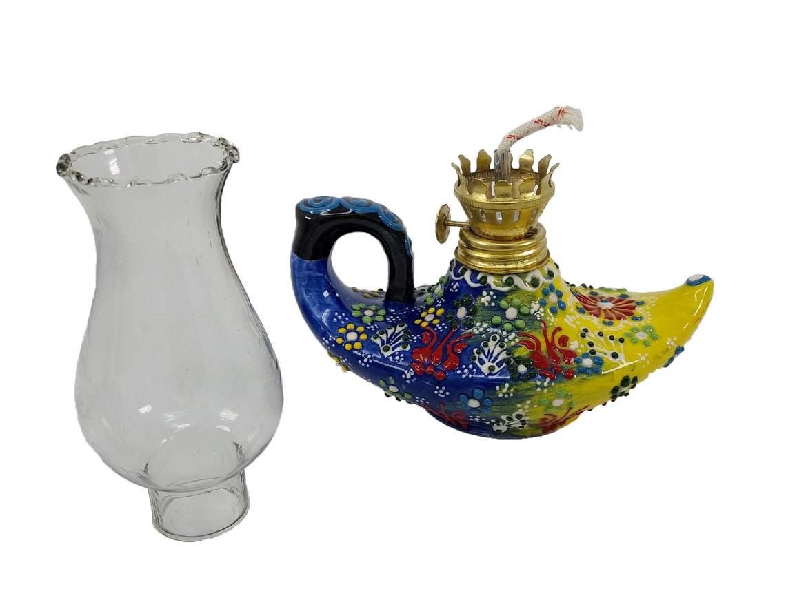 Traditional Handmade Turkish Oil Lamp Ceramic Handmade Home Etsy
