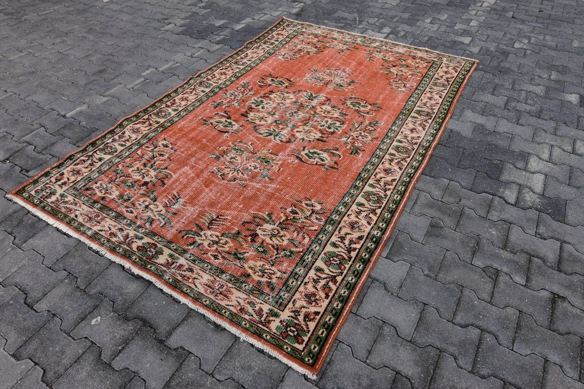 Gelber Teppich 5x8 ft Überdyed Teppich Gelber Teppich | Etsy