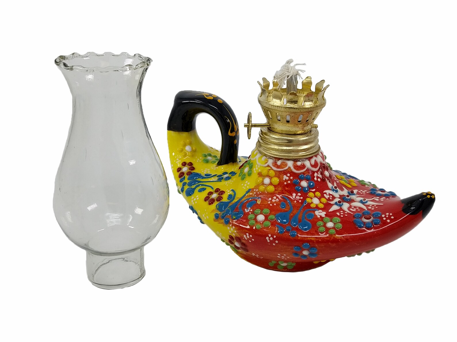 Traditional Handmade Turkish Oil Lamp Ceramic Handmade Home Decor 8x6