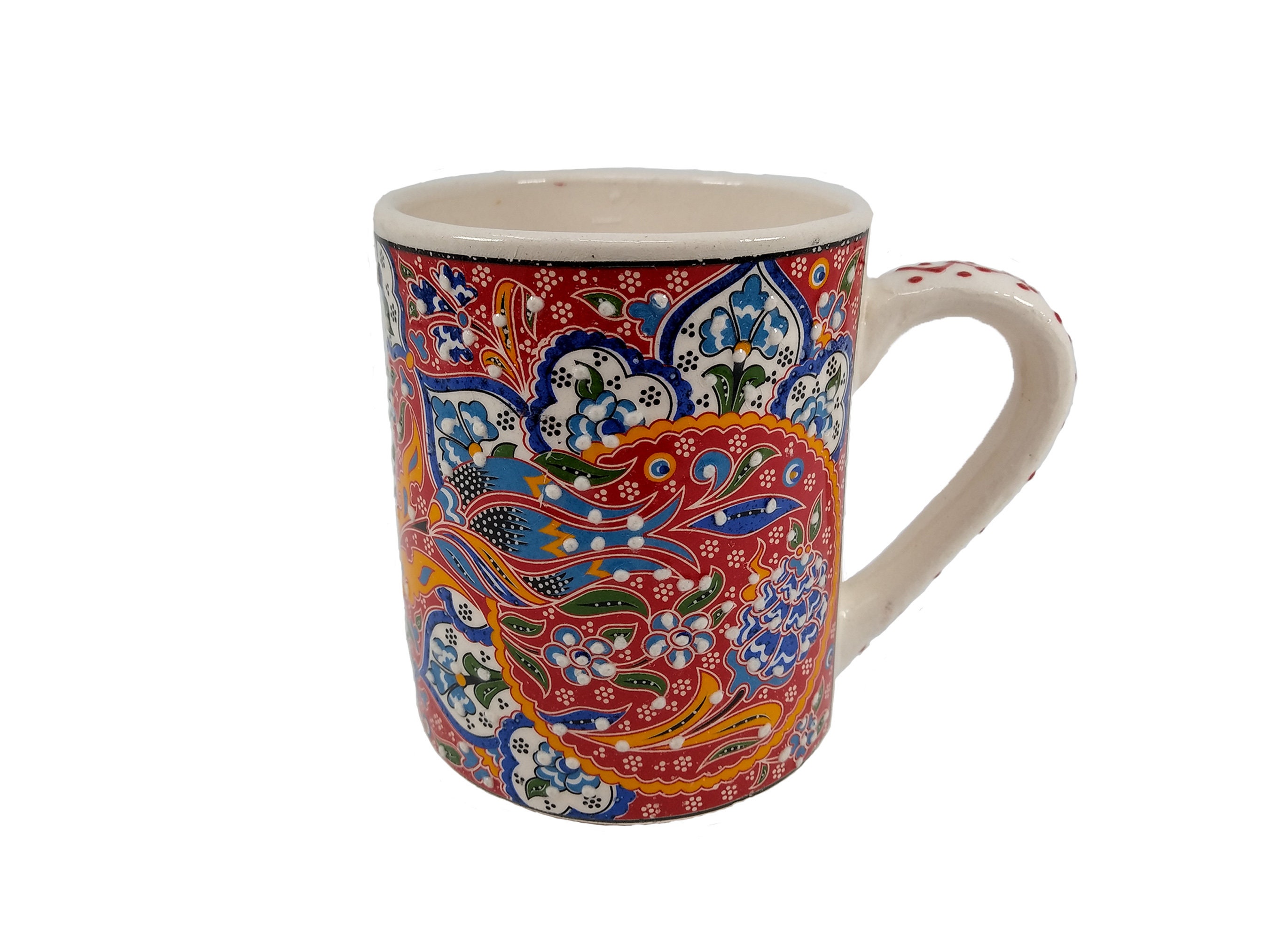 Handmade Hand Painted Turkish Floral Ceramic Mug Coffee Mug Etsy