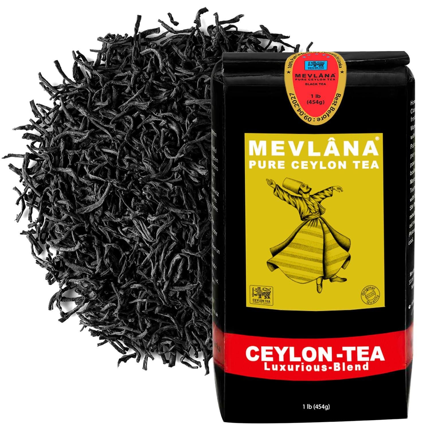 Mevlana Ceylon Tea, Loose Leaf, 1 Lbs - Best Ceylon Black Tea Leaves from Sri Lanka - Loose Leaf Black Tea