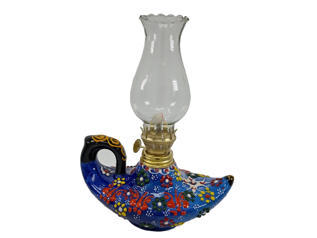 Traditional Handmade Turkish Oil Lamp Ceramic Handmade Home Decor 8x6