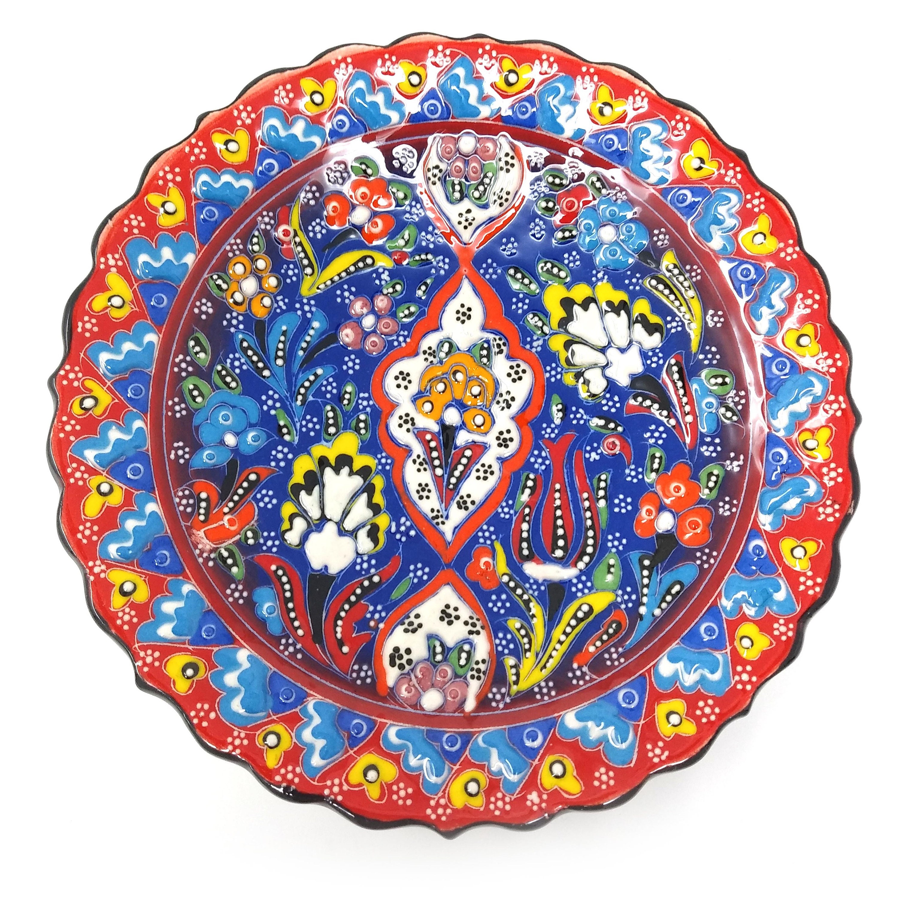 Turkish Polychrome Hand Painted Ceramic Plate Kutahya 7 | Etsy