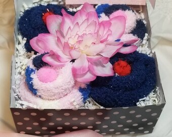 Fuzzy Cupcake Socks Gift Box: Novelty Get Well Soon Present