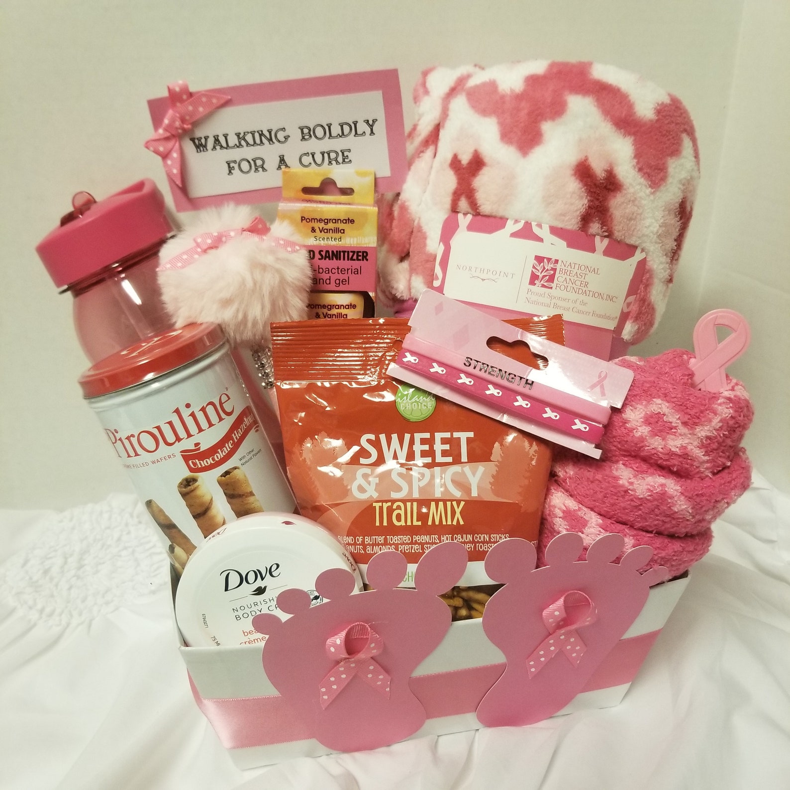 Breast Cancer Gift Basket Awareness Cancer Gift Cancer Care Etsy